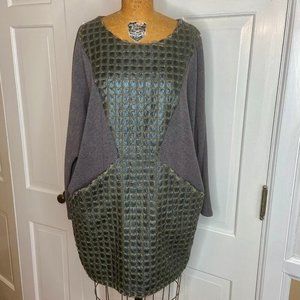 NICHE Nilgun Derman Lagenlook Textured Alligator‎ Look Tunic Sz Medium